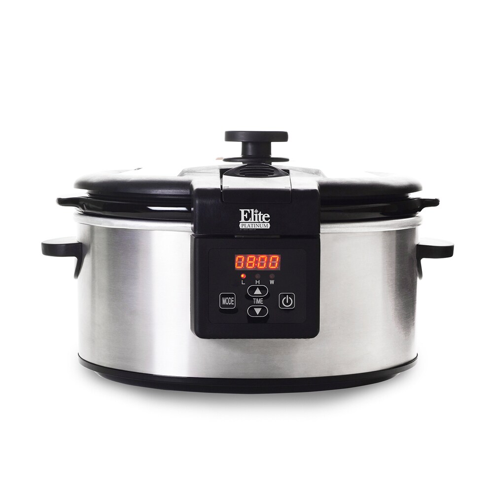 Elite Cuisine 1.5 qt. Mini Slow Cooker in Stainless Steel