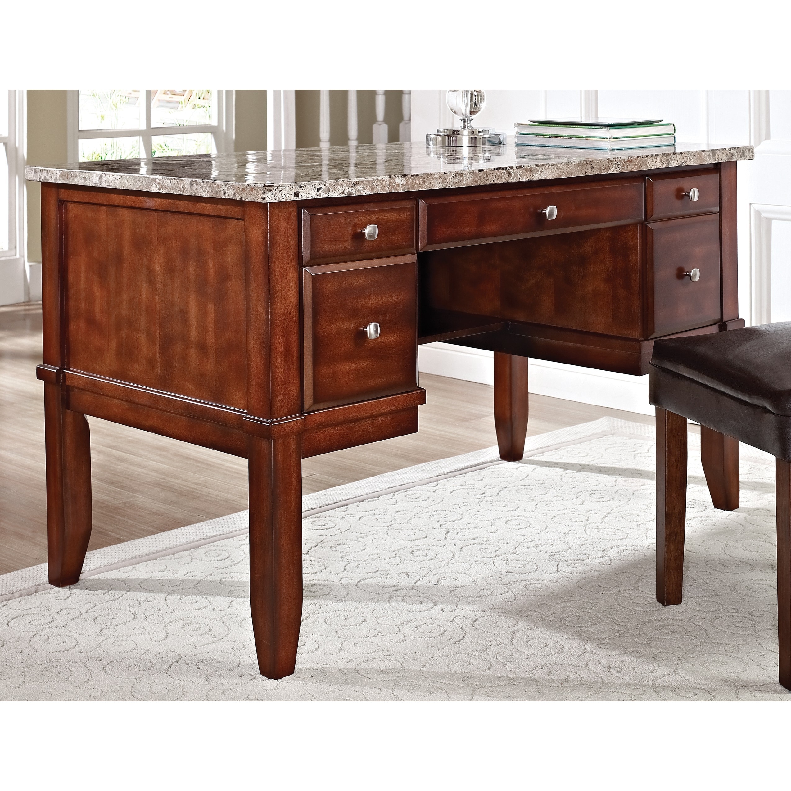 Melbourne Spanish Marble Top Desk By Greyson Living Overstock 9249129