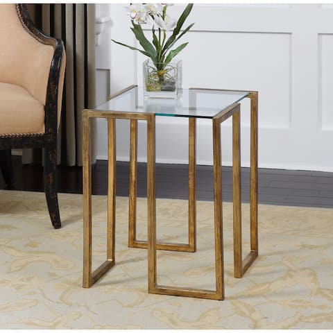 Uttermost Mirrin Antique Gold Accent Table