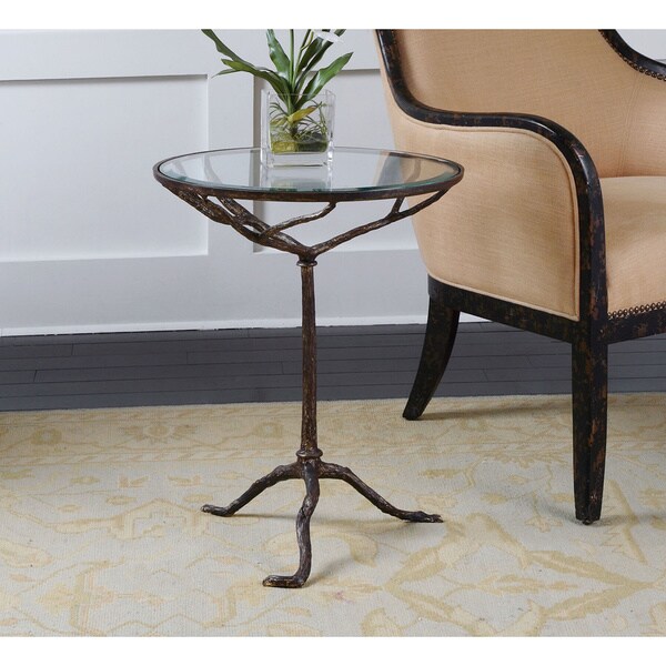 Shop Uttermost Sadira Weathered Bronze Accent Table Free Shipping