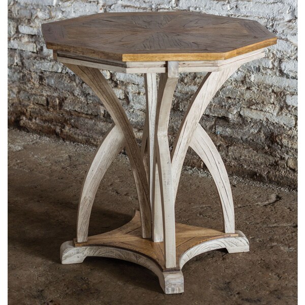 Shop Uttermost Ranen Aged White Accent Table Free Shipping Today 9249302