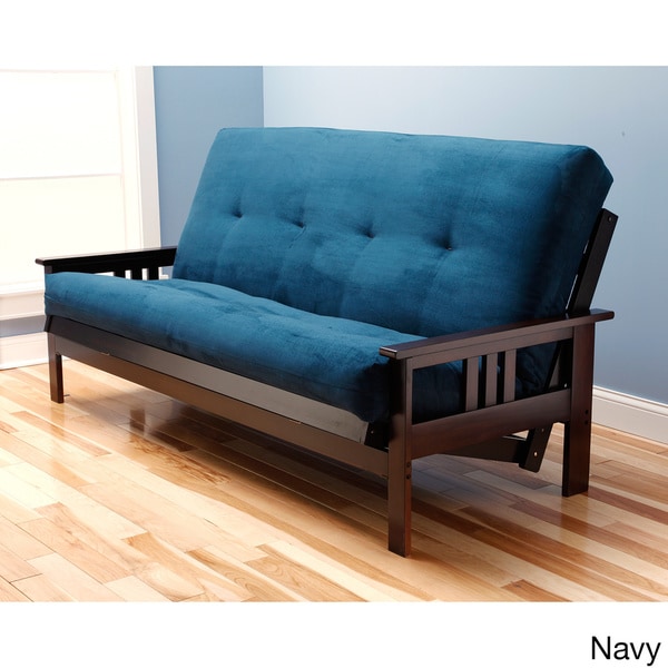 Somette Monterey Queen Size Futon Sofa Bed with Suede Innerspring Mattress  Free Shipping Today 