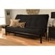 preview thumbnail 1 of 15, Porch & Den DeSoto Hardwood/ Suede Queen-size Futon Set Black