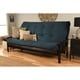 preview thumbnail 3 of 15, Porch & Den DeSoto Hardwood/ Suede Queen-size Futon Set Black/Blue