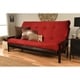 preview thumbnail 5 of 15, Porch & Den DeSoto Hardwood/ Suede Queen-size Futon Set Red