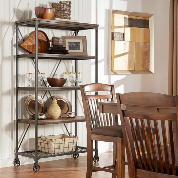 slide 2 of 10, Nelson Industrial Modern Rustic 40-inch Bookcase by iNSPIRE Q Classic