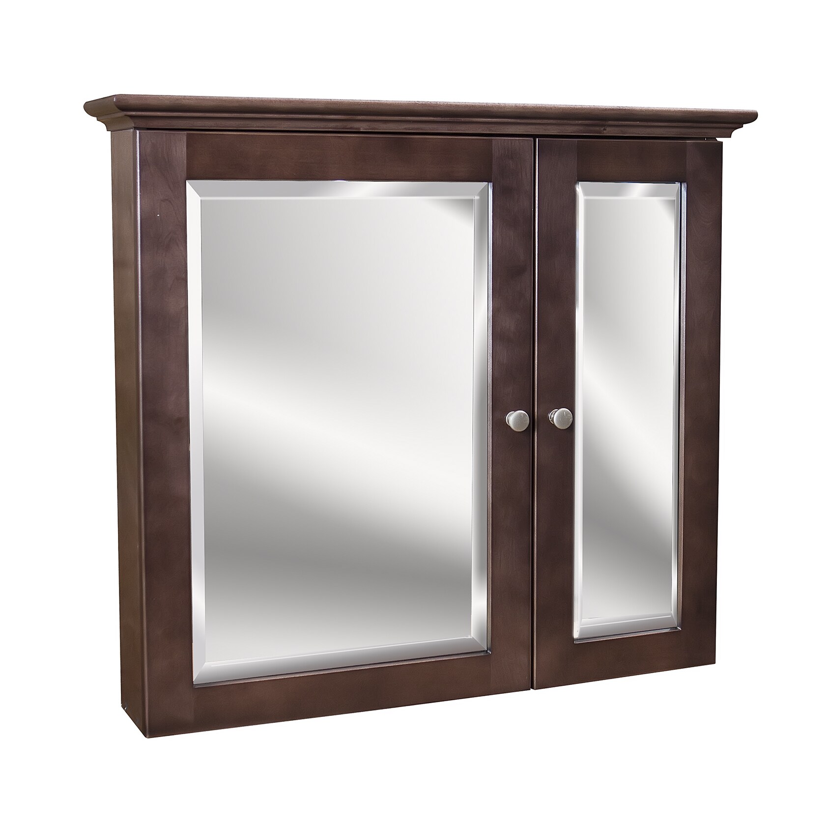 Shop 2 Door Cherry Stained Medicine Cabinet Overstock 9249449