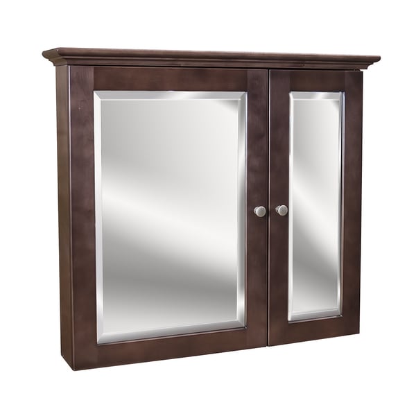 Shop 2-door Cherry Stained Medicine Cabinet - Free Shipping Today ...
