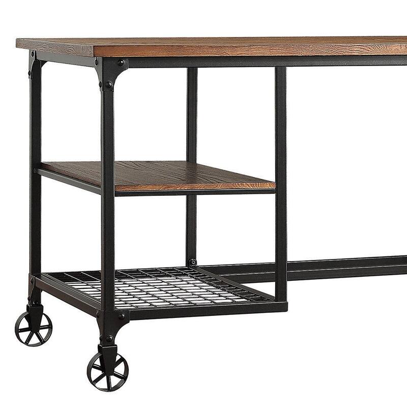 Nelson Industrial Modern Rustic Storage Desk by iNSPIRE Q Classic