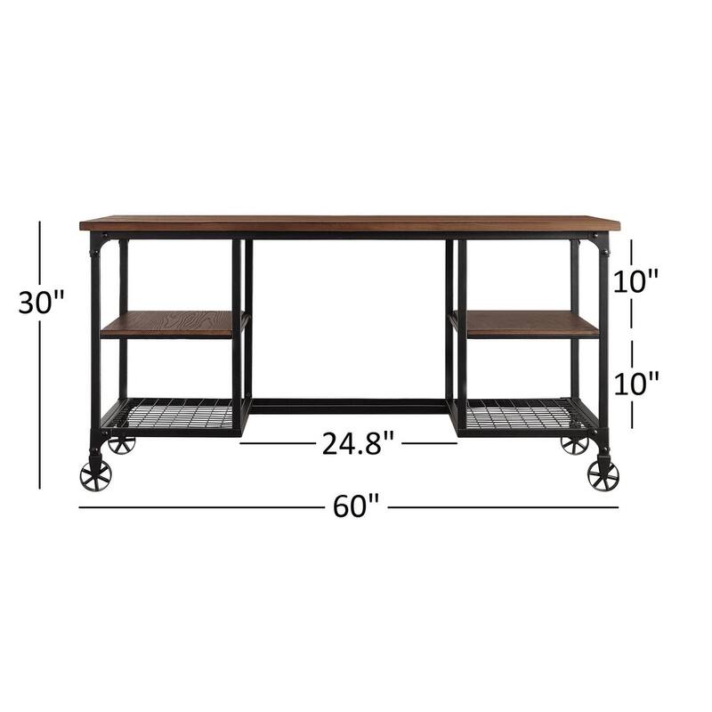 Nelson Industrial Modern Rustic Storage Desk by iNSPIRE Q Classic