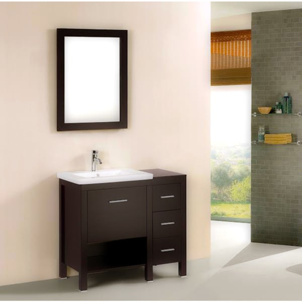 Kokols Free Standing Bath Cabinet with Drop in Porcelain Sink Combo