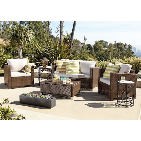 Abbyson Hampton Outdoor Wicker 4-piece Sofa Set