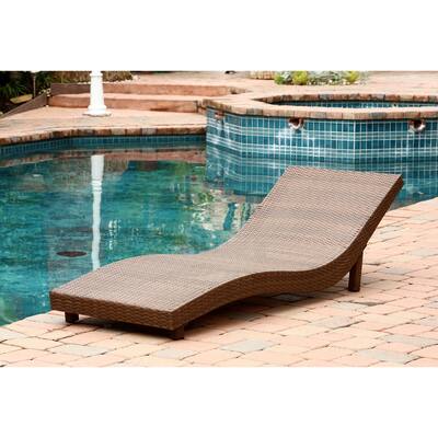 Abbyson Palermo Outdoor Wicker Chaise Lounge with Cushion