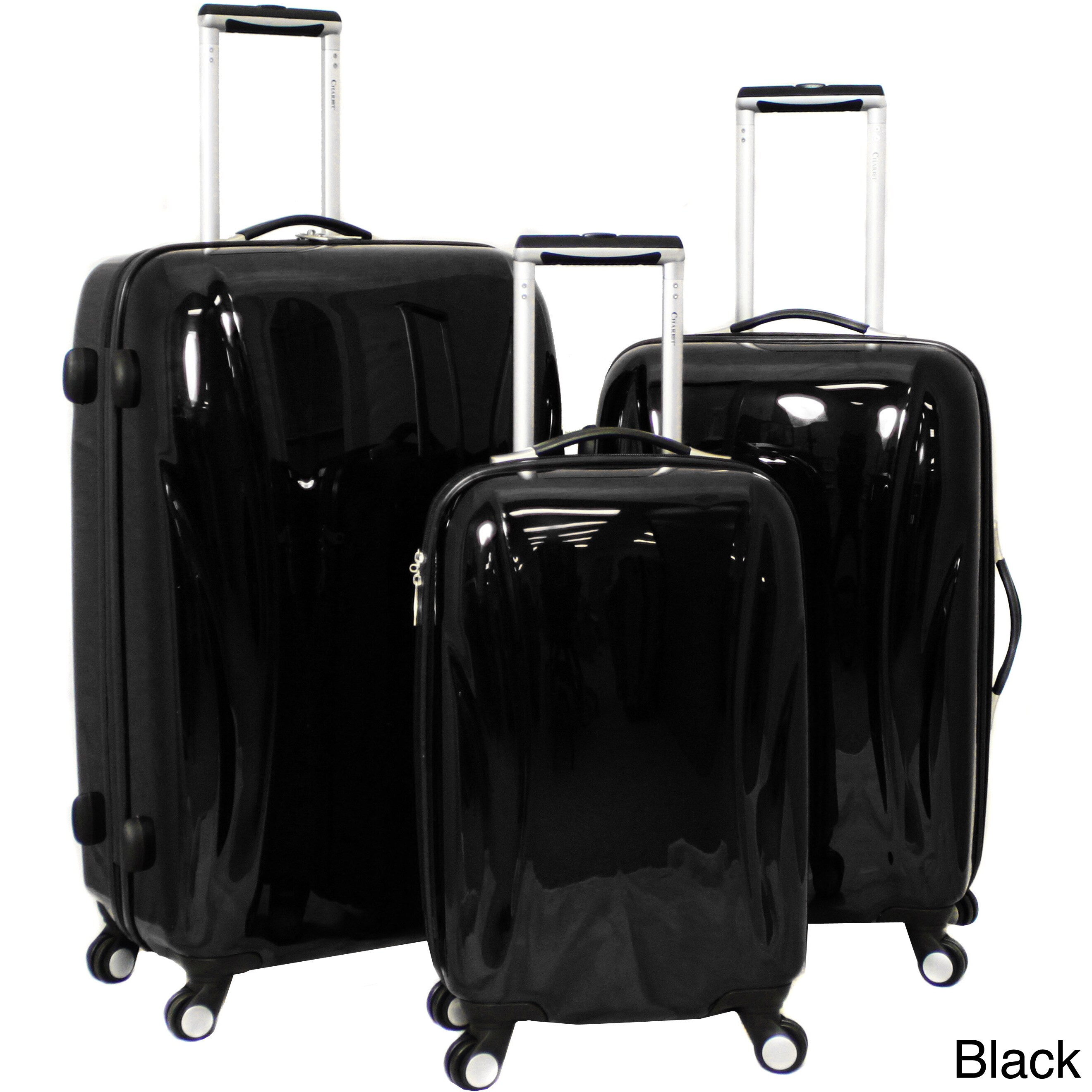 Navy//Grey Chariot Madrid 3 Piece Expandable Spinner Luggage Set