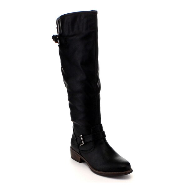 Shop Anna Women's 'ENY12' Stud Kneehigh Riding Boots Free Shipping