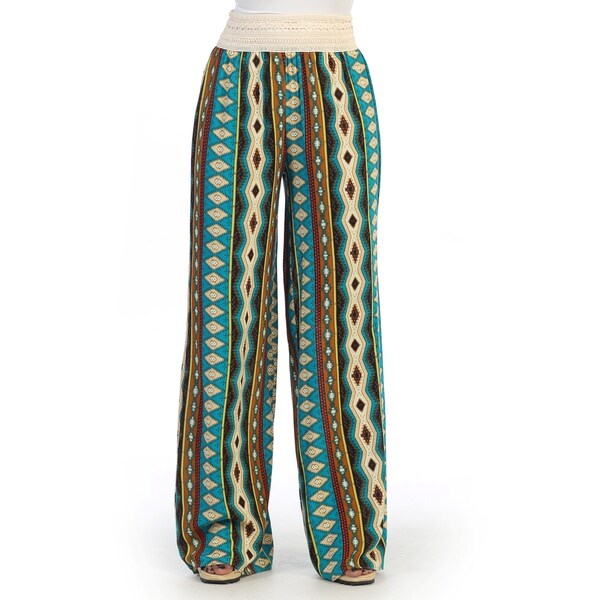 Hadari Women's Geometric Striped Palazzo Pants - Free Shipping On ...