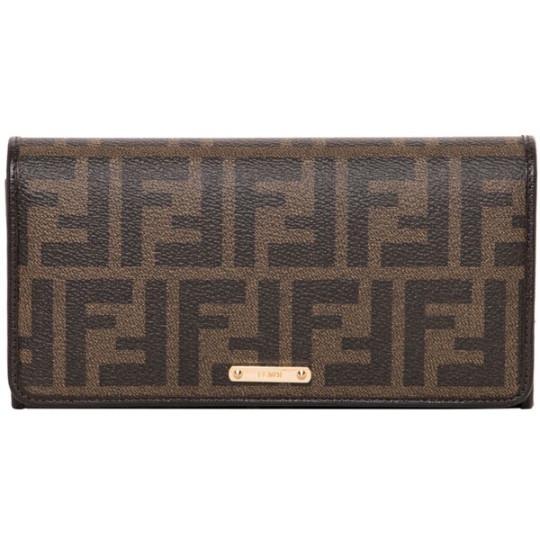 fendi zucca continental wallet