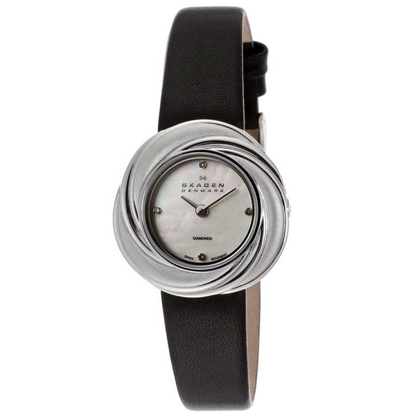 Skagen Womens Mesh Stainless Steel Crystals Quartz Watch