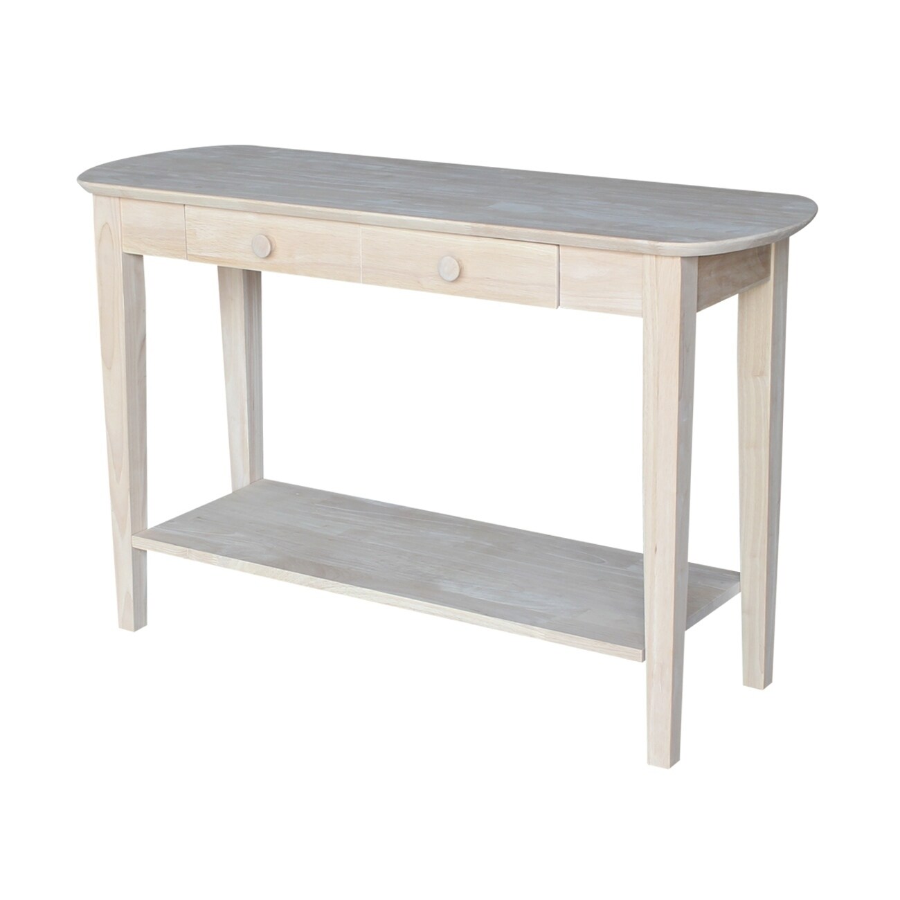 Unfinished Solid Parawood Philips Oval Sofa Table