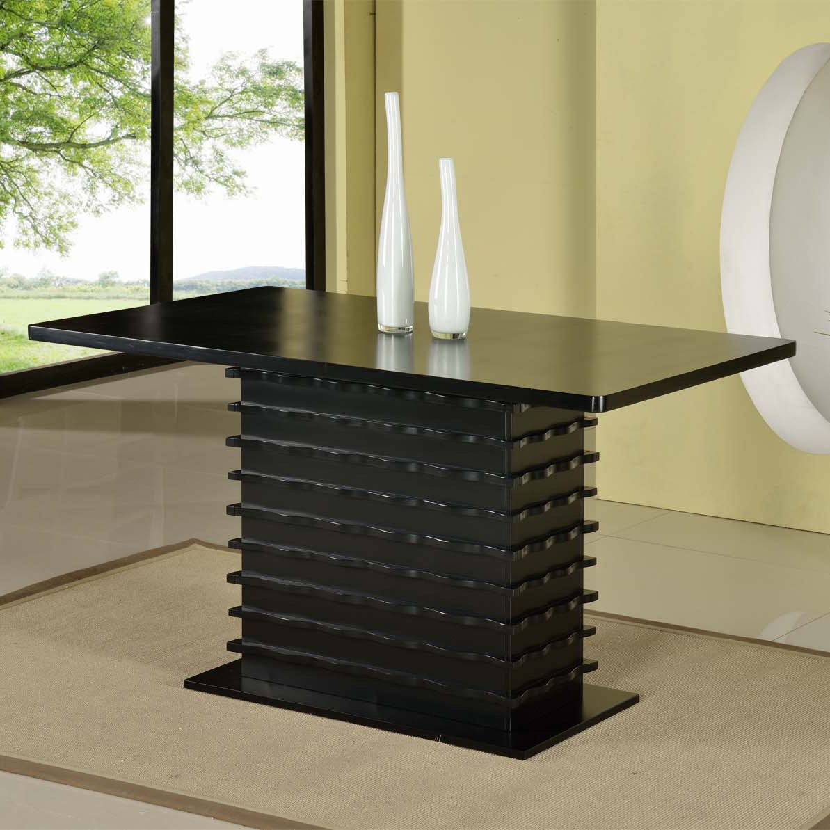 Black Stacked Wood Dinette Table   Shopping