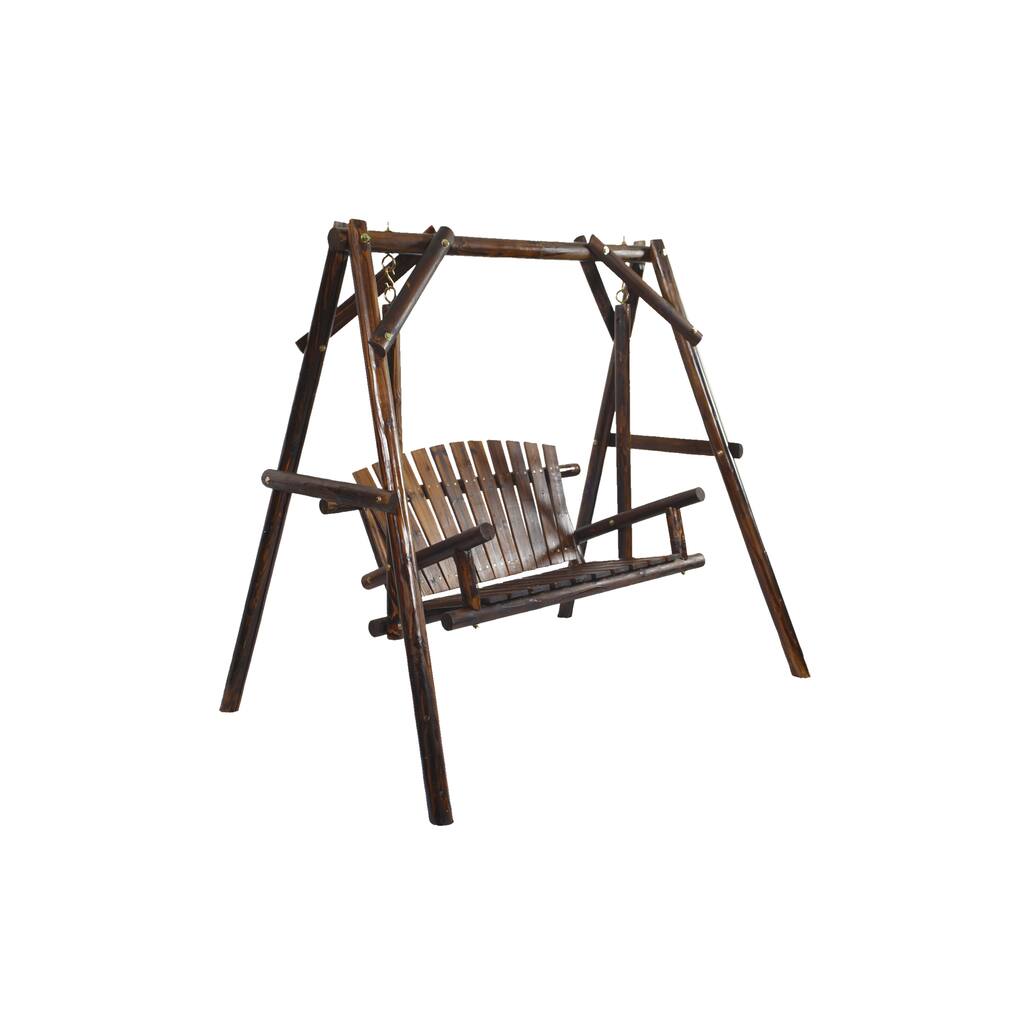 Wood Log Swing in Burnt Finish
