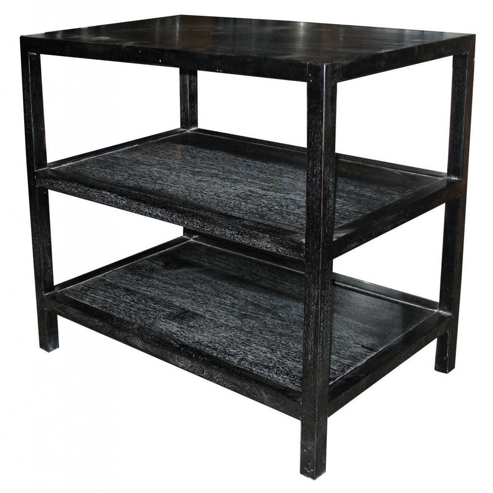 MuseDual Shelf Vintage Side Table (Black) DailyMail