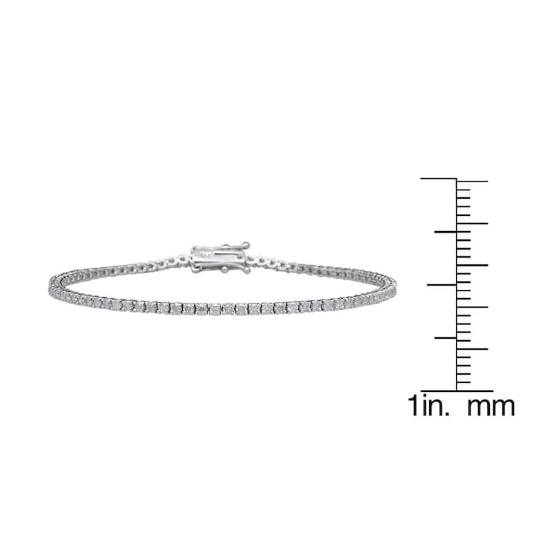 14k White Gold 2ct TDW Diamond Tennis Bracelet