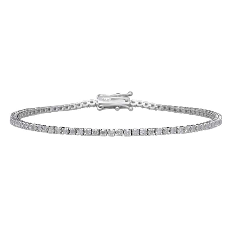 14k White Gold 2ct TDW Diamond Tennis Bracelet