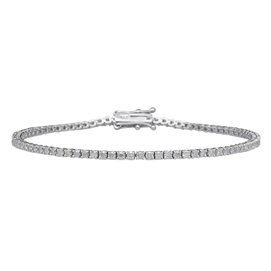 Bliss Diamond 14k White Gold 2ct TDW Diamond Tennis Bracelet