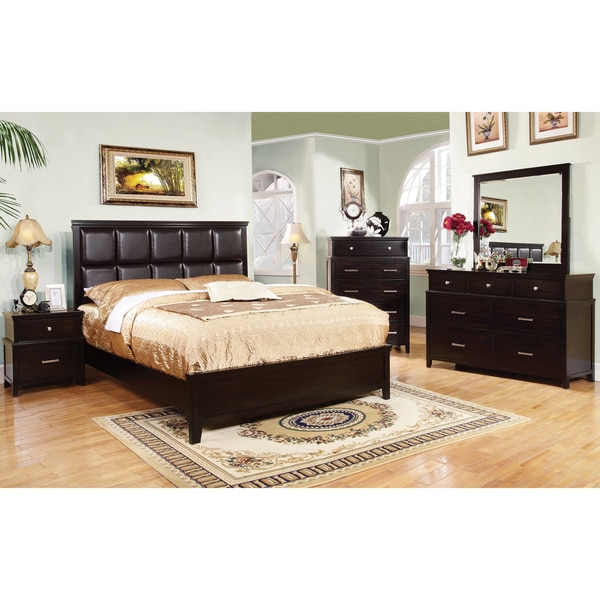 Shop Furniture of America Modern 4-Piece Espresso Bedroom ...