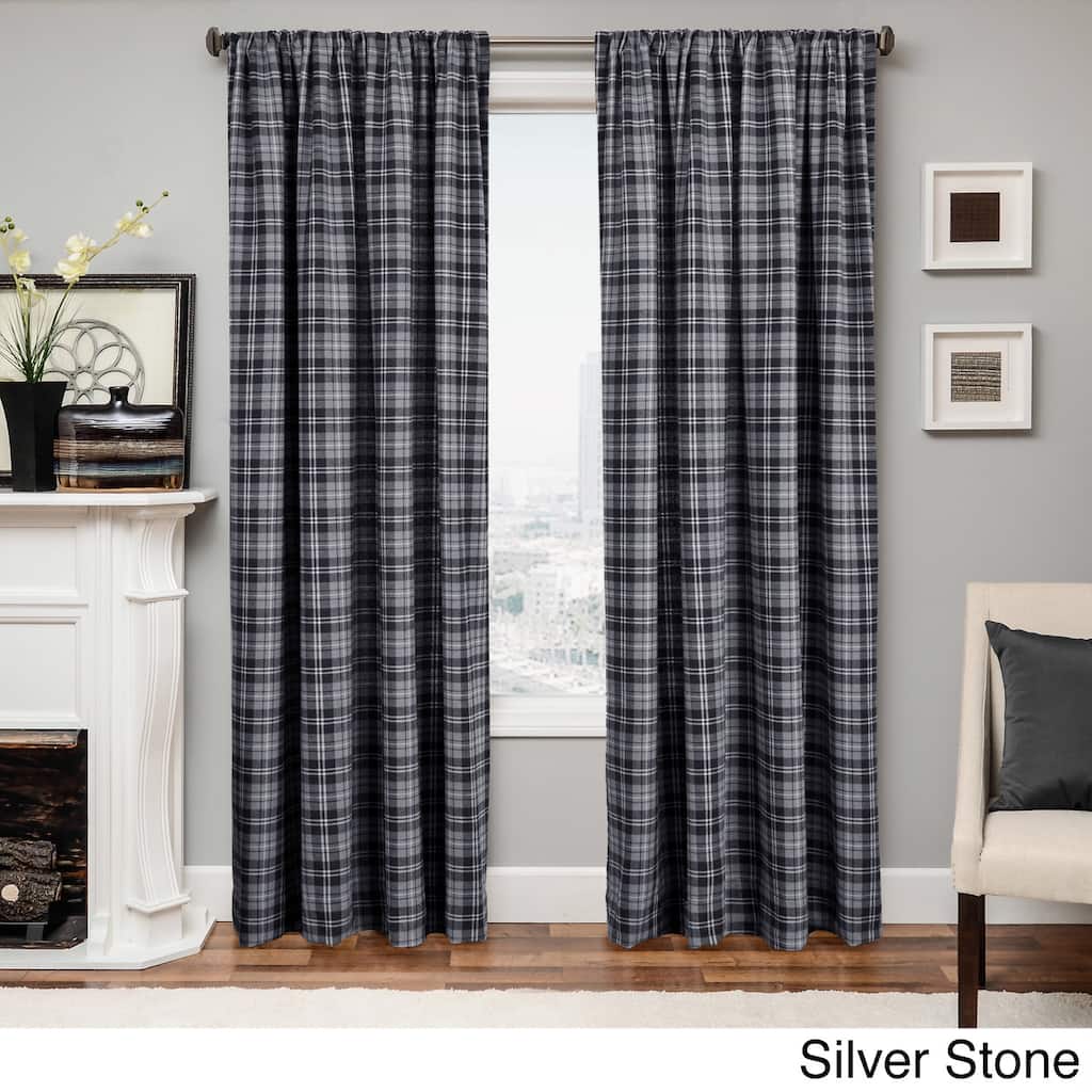 Softline Don Check Wool Blend Curtain Panel