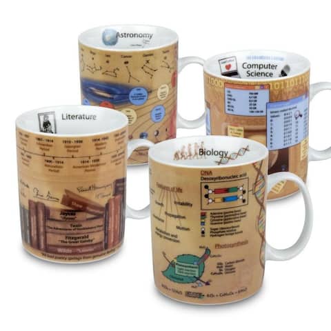 Konitz Assorted Mugs Science - Astronomy, Biology, Literature, Computer Science (Set of 4)