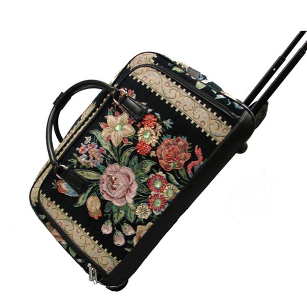 Shop Mellow World Flower Shop Tapestry Rolling Duffel Free Shipping Today