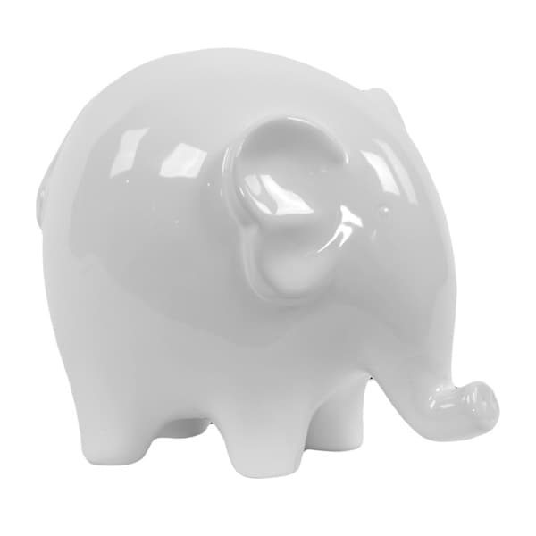 Large White Ceramic Elephant