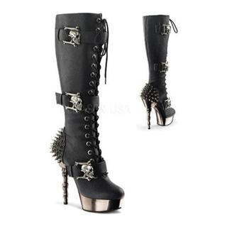 Women's Demonia Muerto 2028 Black Polyurethane/Pewter Chrome