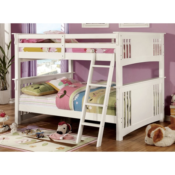 Furniture of America Daan Transitional Full/Full Solid Wood Bunk Bed
