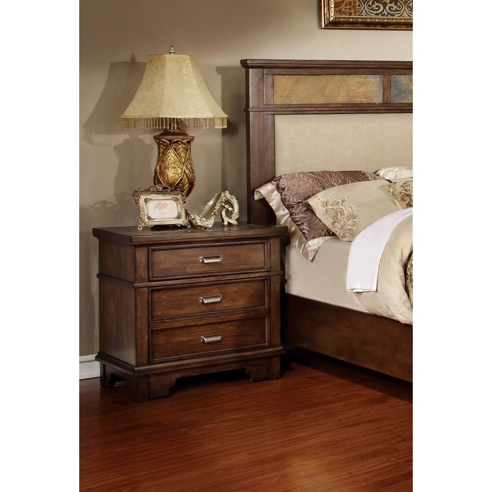 Shop Furniture Of America Nase Transitional Cherry Solid Wood Nightstand On Sale Overstock 9260162