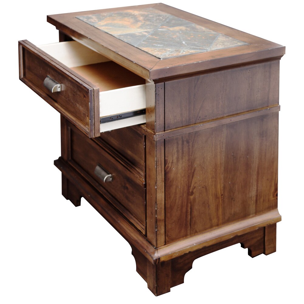 Shop Furniture Of America Nase Transitional Cherry Solid Wood Nightstand On Sale Overstock 9260162
