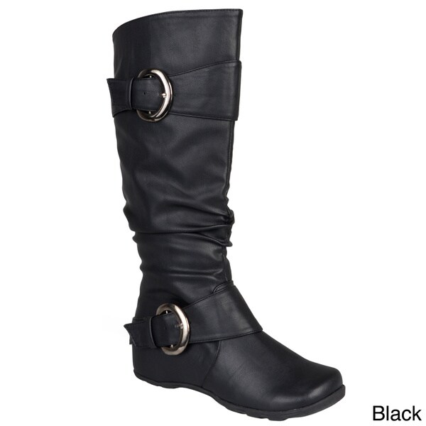 Wide Calf Slouch Buckle Boot 
