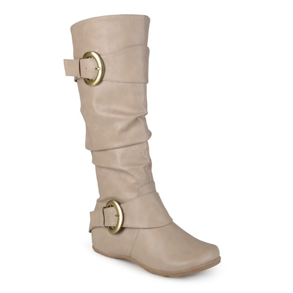 Wide Calf Slouch Buckle Boot 