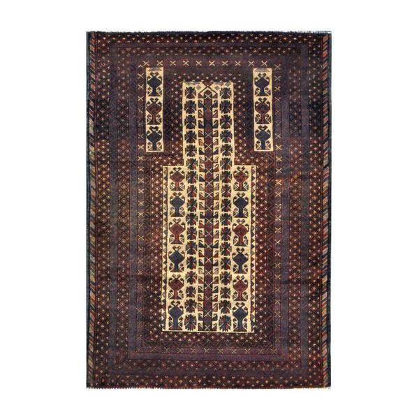 Handmade Herat Oriental Afghan 1960s Tribal Balouchi Wool Rug (Afghanistan) - 3'1 x 4'7