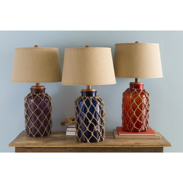 Nautical Glass and Burlap Table Lamp   16428761  