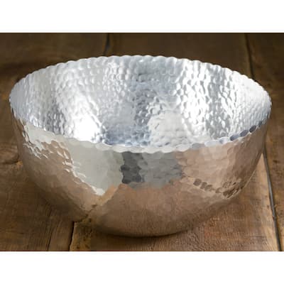 Large Hammered Aluminum Petal Bowl