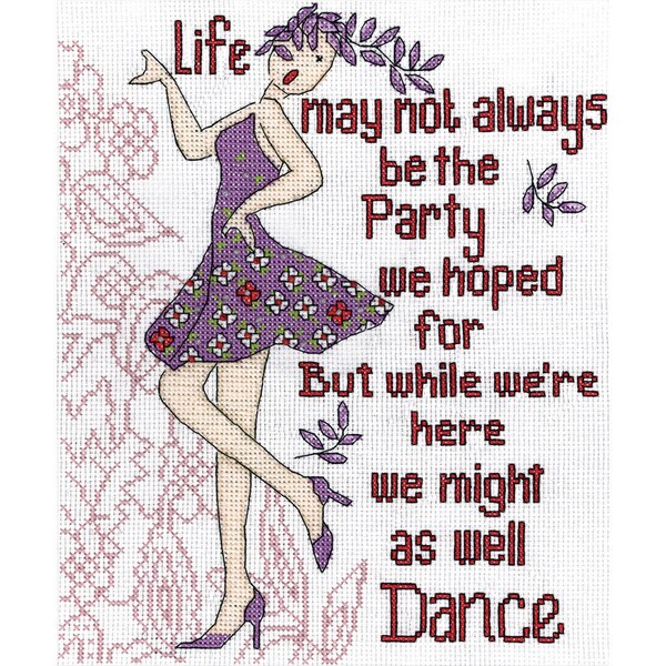 Dance Party Counted Cross Stitch Kit 8inX10in 14 Count   16426897