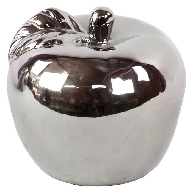 Silver Small Ceramic Apple