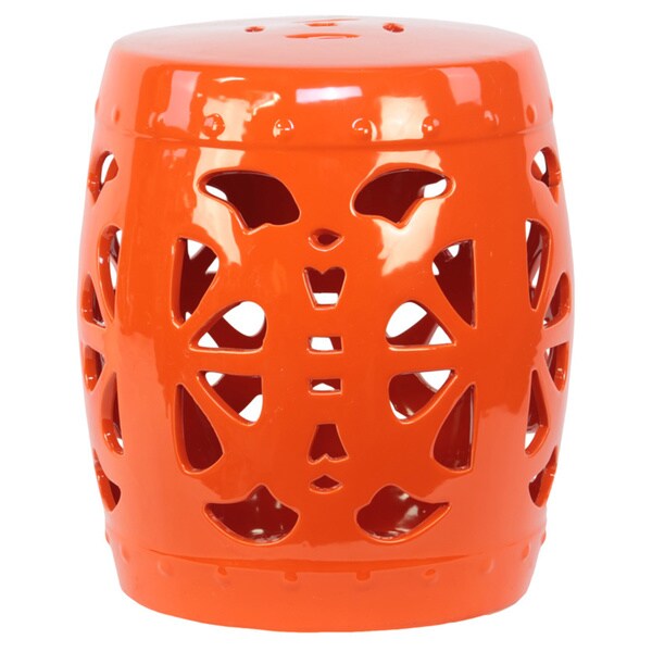 Orange Ceramic Garden Stool - Free Shipping Today - Overstock.com ...