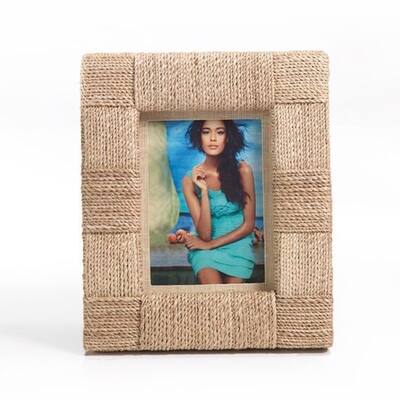 5" x 7" Abaca Rope Picture Frame, Latticework Design