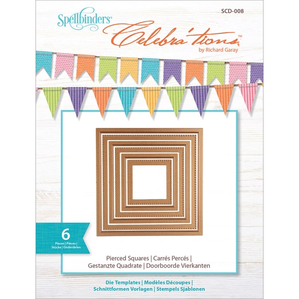 Spellbinders Celebrations Dies 6/Pkg Pierced Rectangle