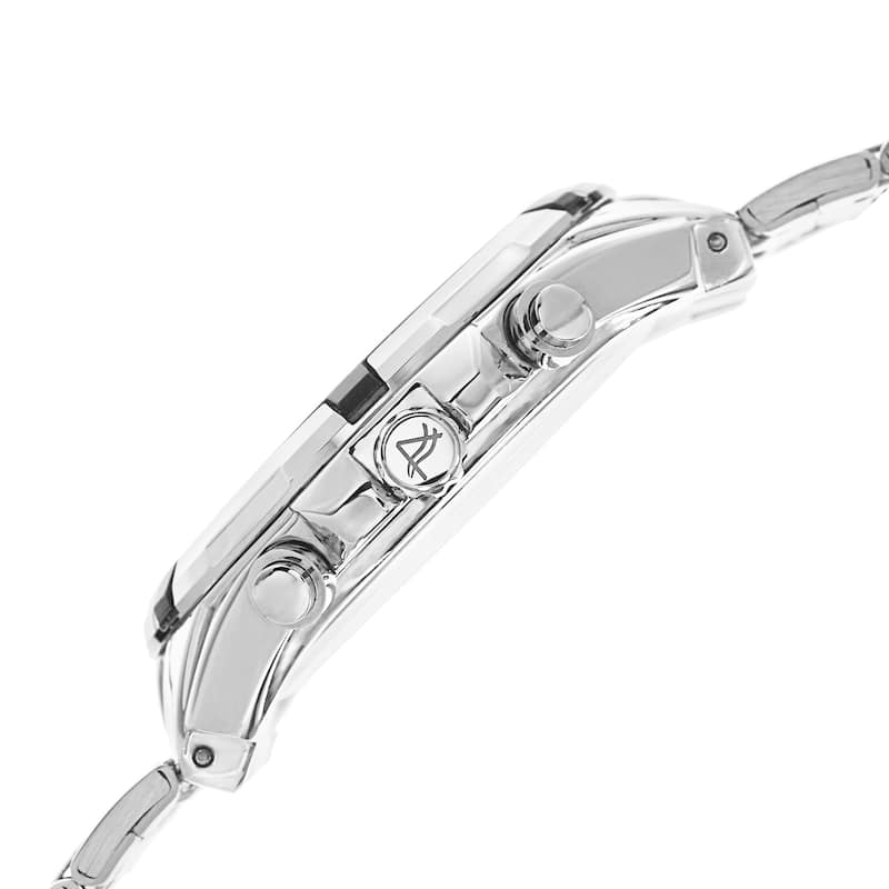 August Steiner Men's Swiss Quartz Multifunction Tachymeter Silver-Tone Bracelet Watch