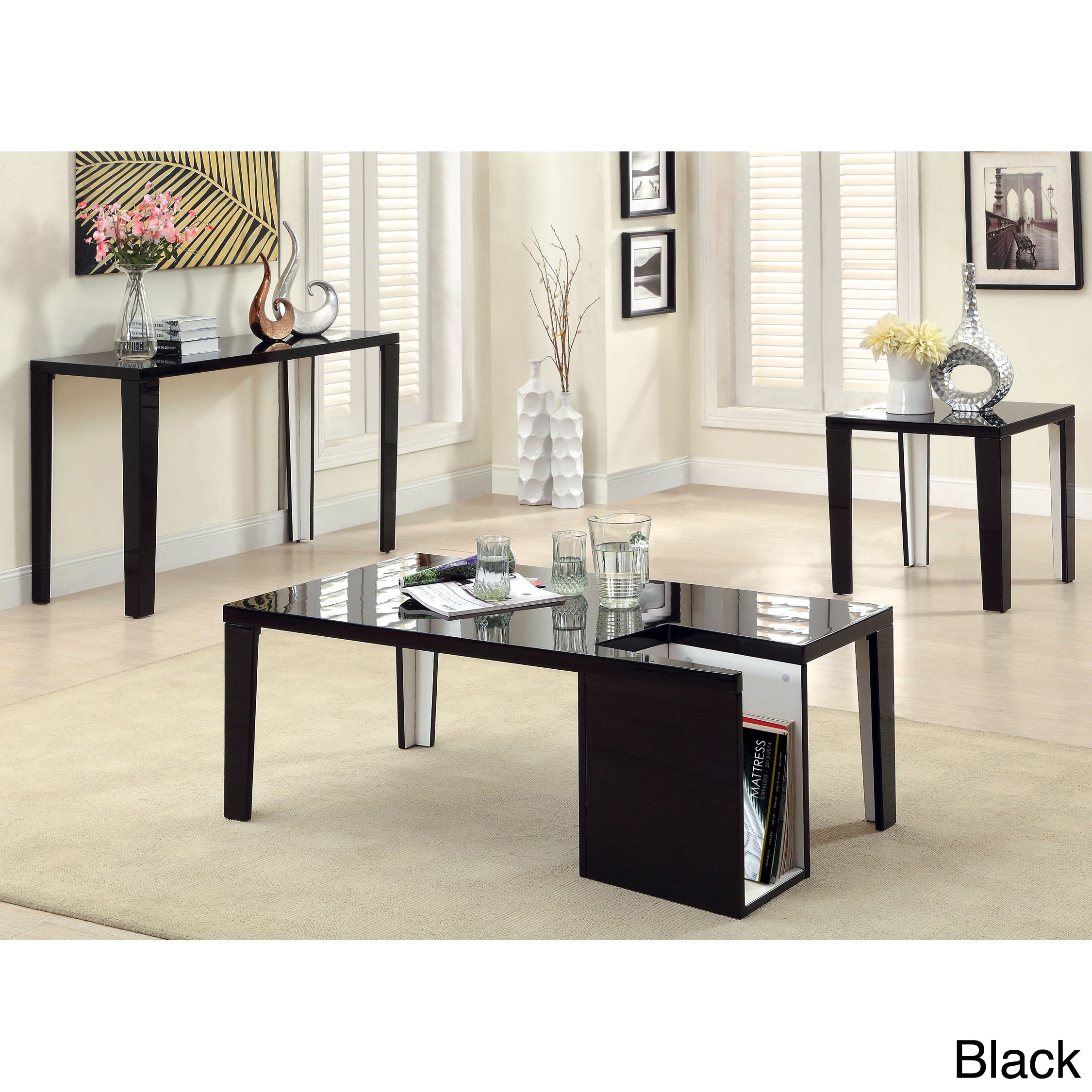 Shop Furniture Of America Lesk Contemporary Solid Wood 3 Piece